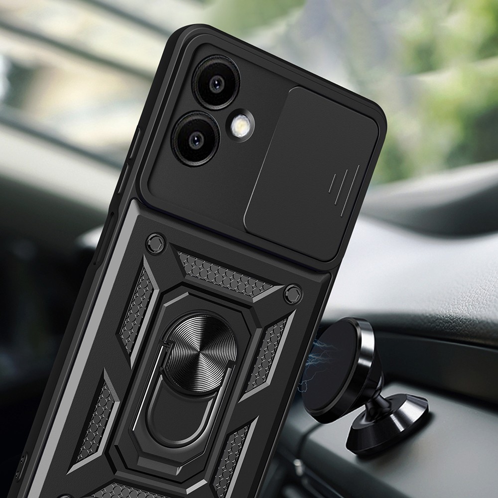 Galaxy A06 Kılıf Magnetik Standlı Kamera Korumalı Zore Sürgülü Vega Kılıf