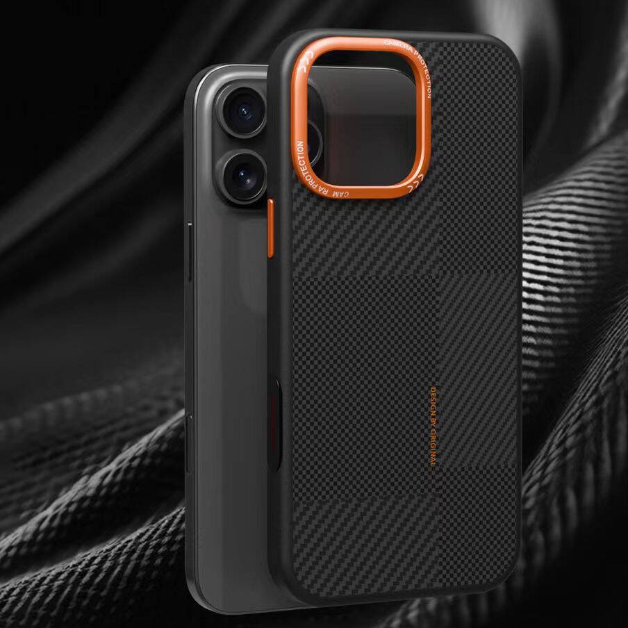 iPhone 15 Pro Case Carbon Fiber Look Zore Camping Case with Magsafe Charging Feature