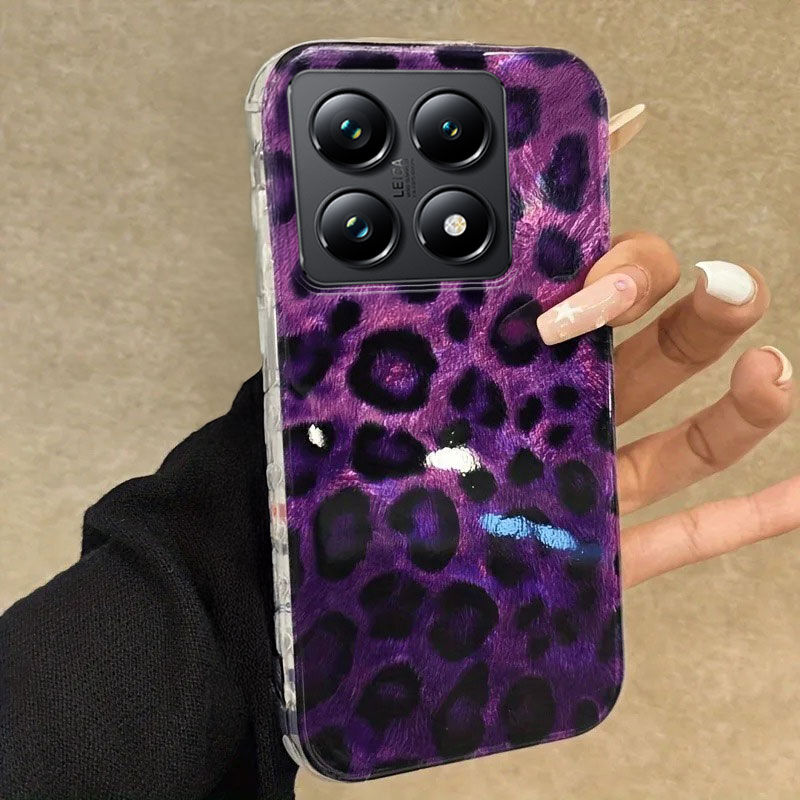 Xiaomi Mi 14T Uyumlu Leopar Desenli Zebana Luxe Silikon Kılıf