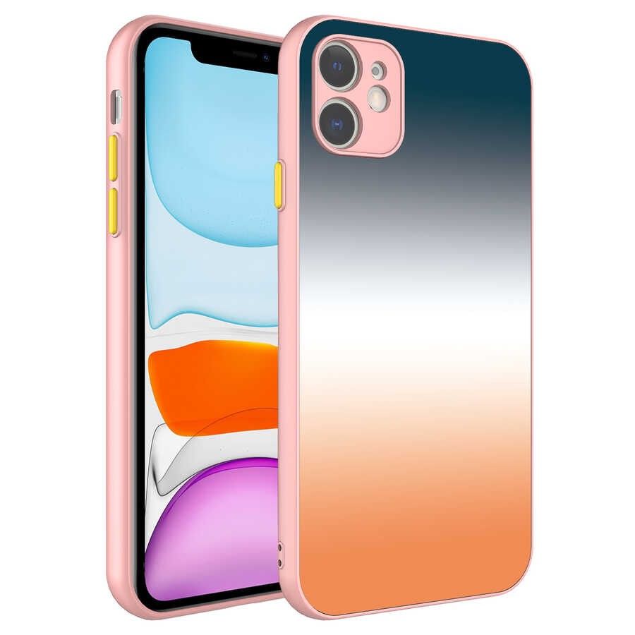 iPhone 11 Compatible Camera Protected Colored Tempered Zore X-Glass Case