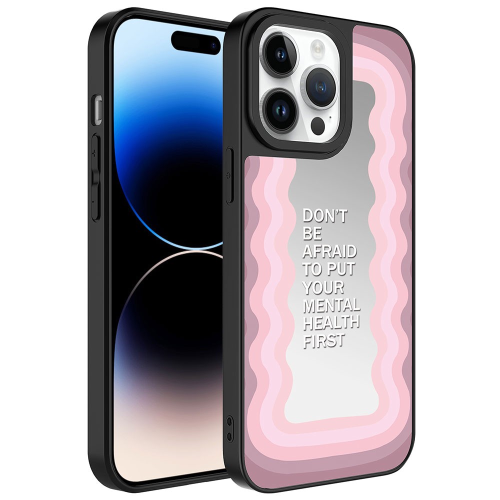 iPhone 14 Pro Aynalı Desenli Kamera Korumalı Parlak Zore Mirror Kapak