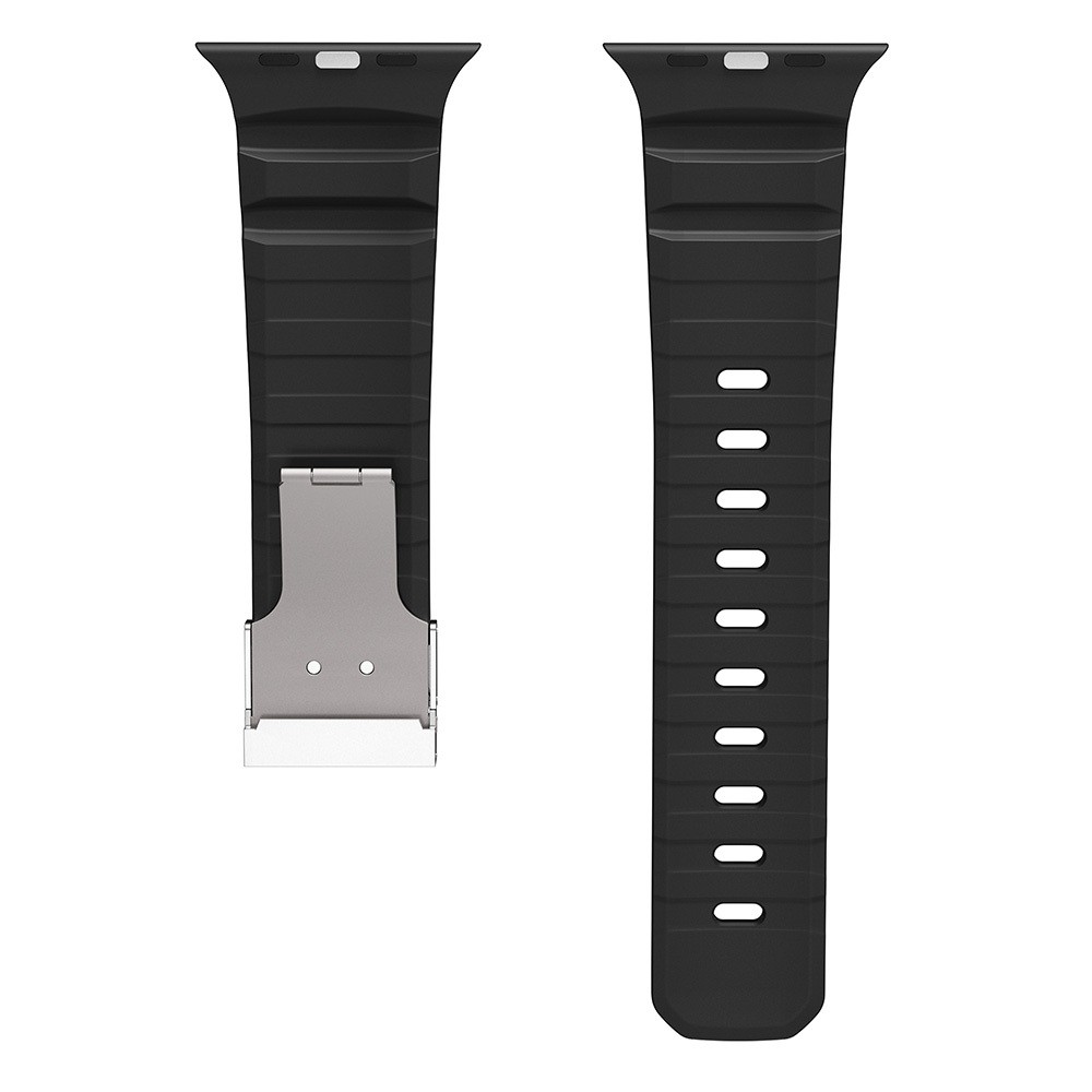 Apple Watch 7 45mm Zore KRD-145 Metal Tokalı Silikon Kordon