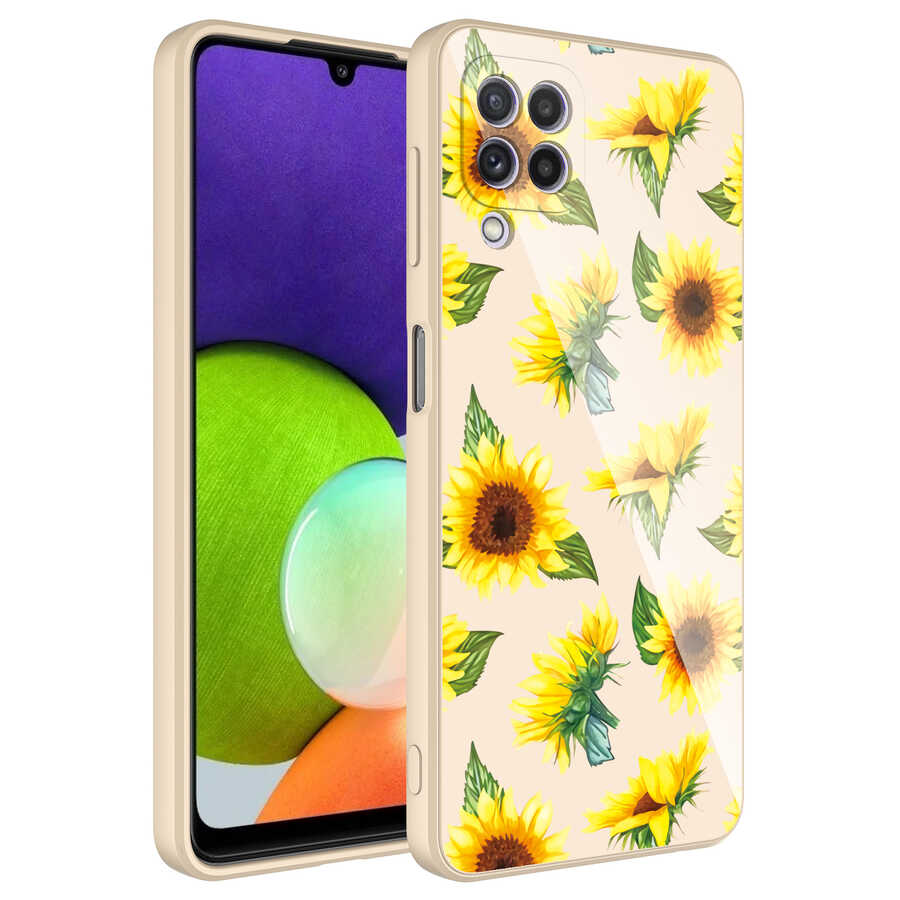 Galaxy M12 Kamera Korumalı Desenli Sert Silikon Zore Epoksi Kılıf