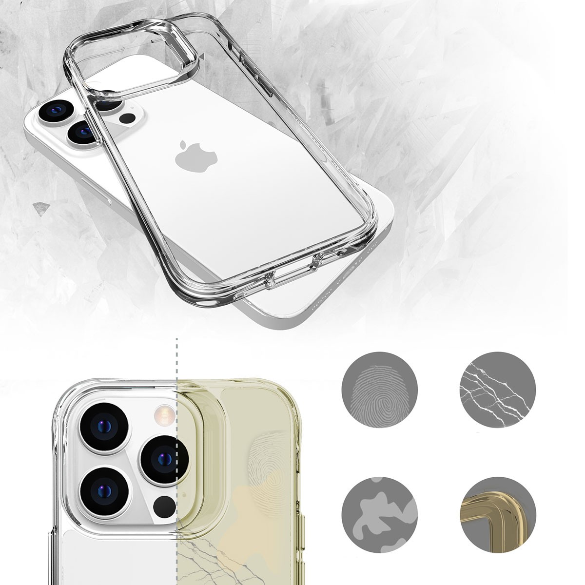 Zore Transparent Ultra Thin Airbag Designed Okka Case Compatible with iPhone 13 Pro