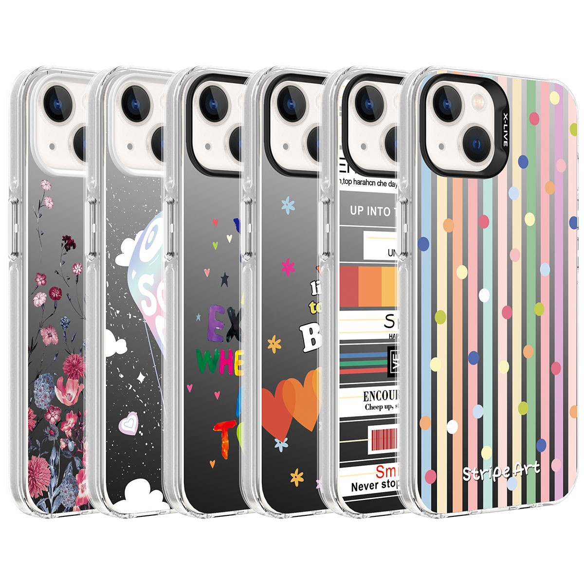 Patterned Rona Silver Hard Case Compatible with iPhone 14