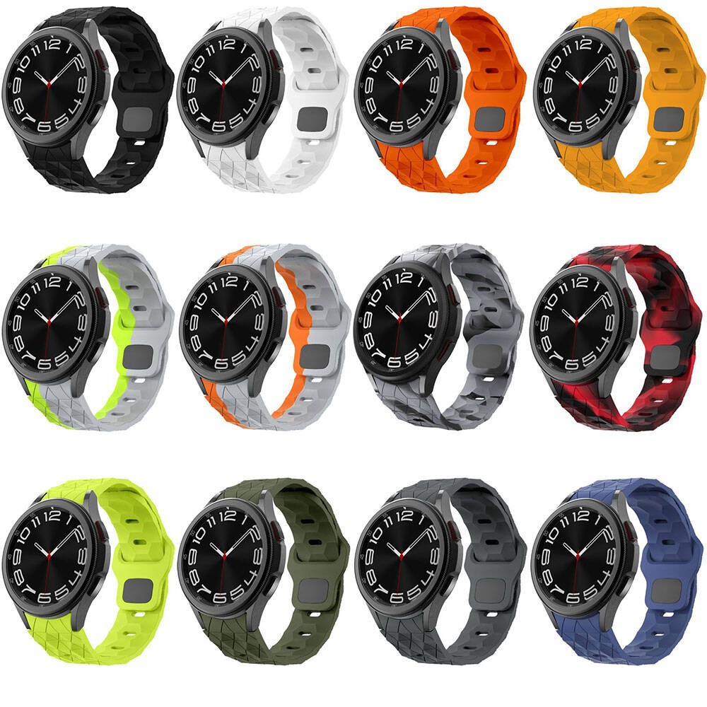 Galaxy Watch 6 44mm Zore KRD-116 20mm Football Patterned Sport Design Silicone Band