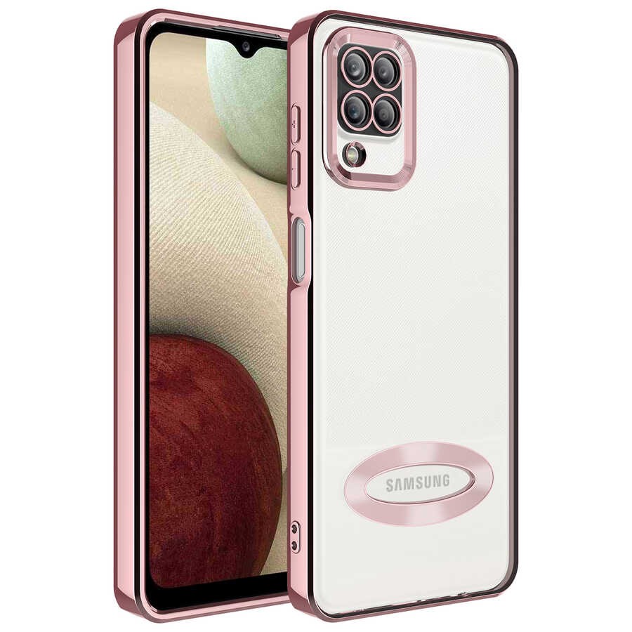 Galaxy M12 Kamera Korumalı Logo Gösteren Zore Omega Kılıf