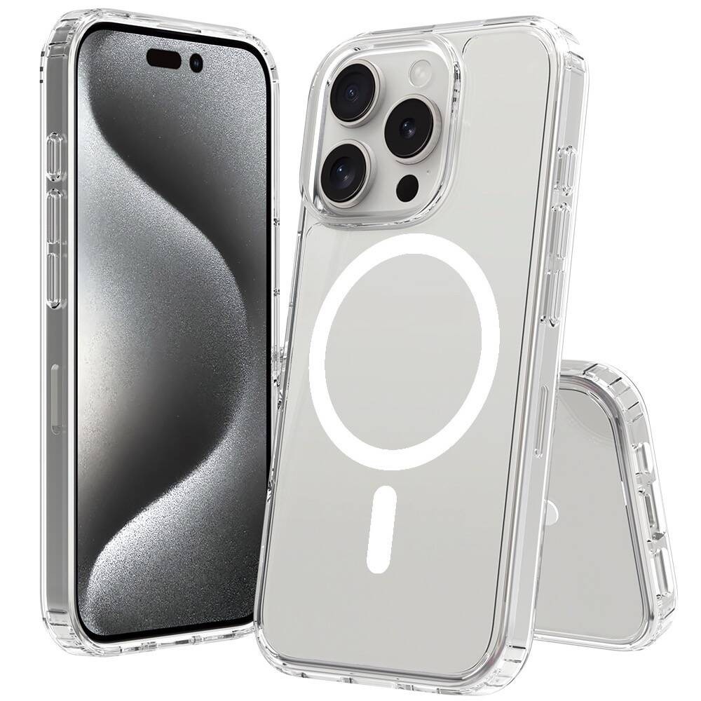 iPhone 16 Pro Max Magsafe Şarj Özellikli Şeffaf Sert PC Zore Embos