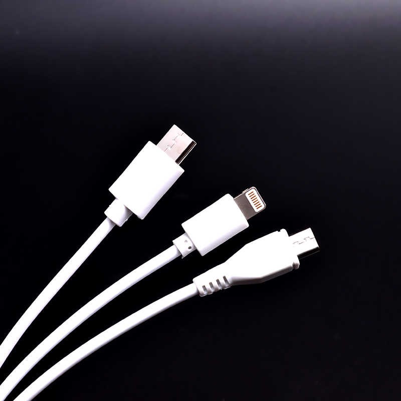 Zore 3 IN 1 USB Short Lightning+Micro+Type-c Cable