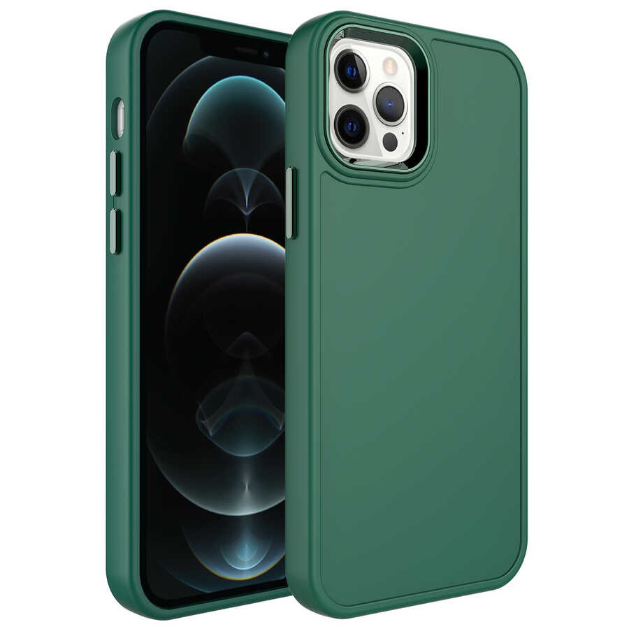 iPhone 13 Pro Metal Çerçeve ve Buton Tasarımlı Sert Zore Botox