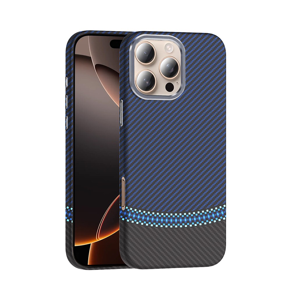 Apple iPhone 16 Pro Max Kılıf M-safe Şarj Özellikli Karbon Fiber Görünümlü Zore Gros Kapak