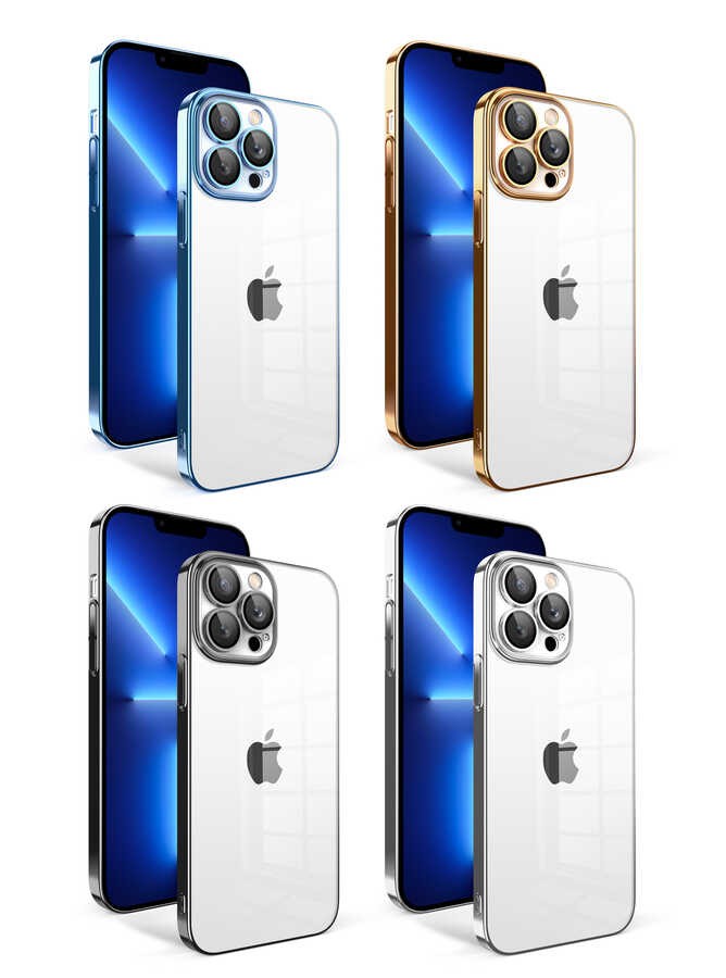 iPhone 12 Pro Kamera Korumalı Renkli Çerçeveli Zore Garaj