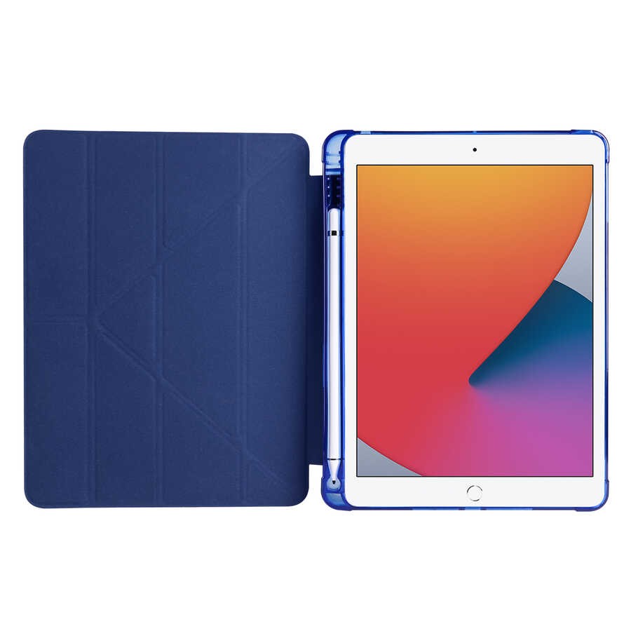 iPad 9.7 2017 (5.Nesil)  Zore Tri Folding Kalem Bölmeli Standlı