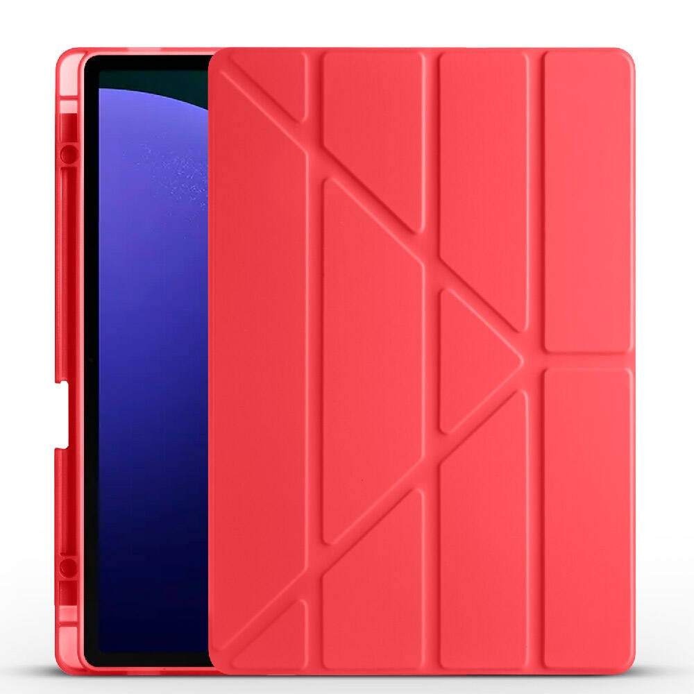 Galaxy Tab S10 Plus  Zore Tri Folding Kalem Bölmeli Standlı