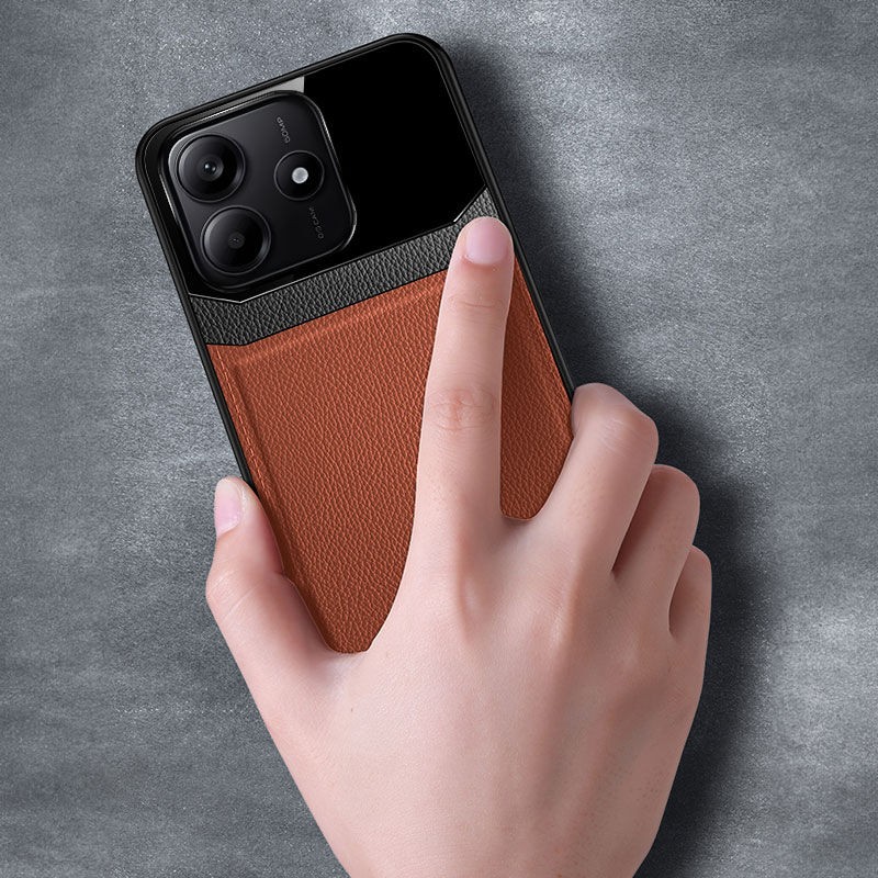 Xiaomi Redmi Note 14 5G Uyumlu Zebana Lens Pu Deri Kılıf