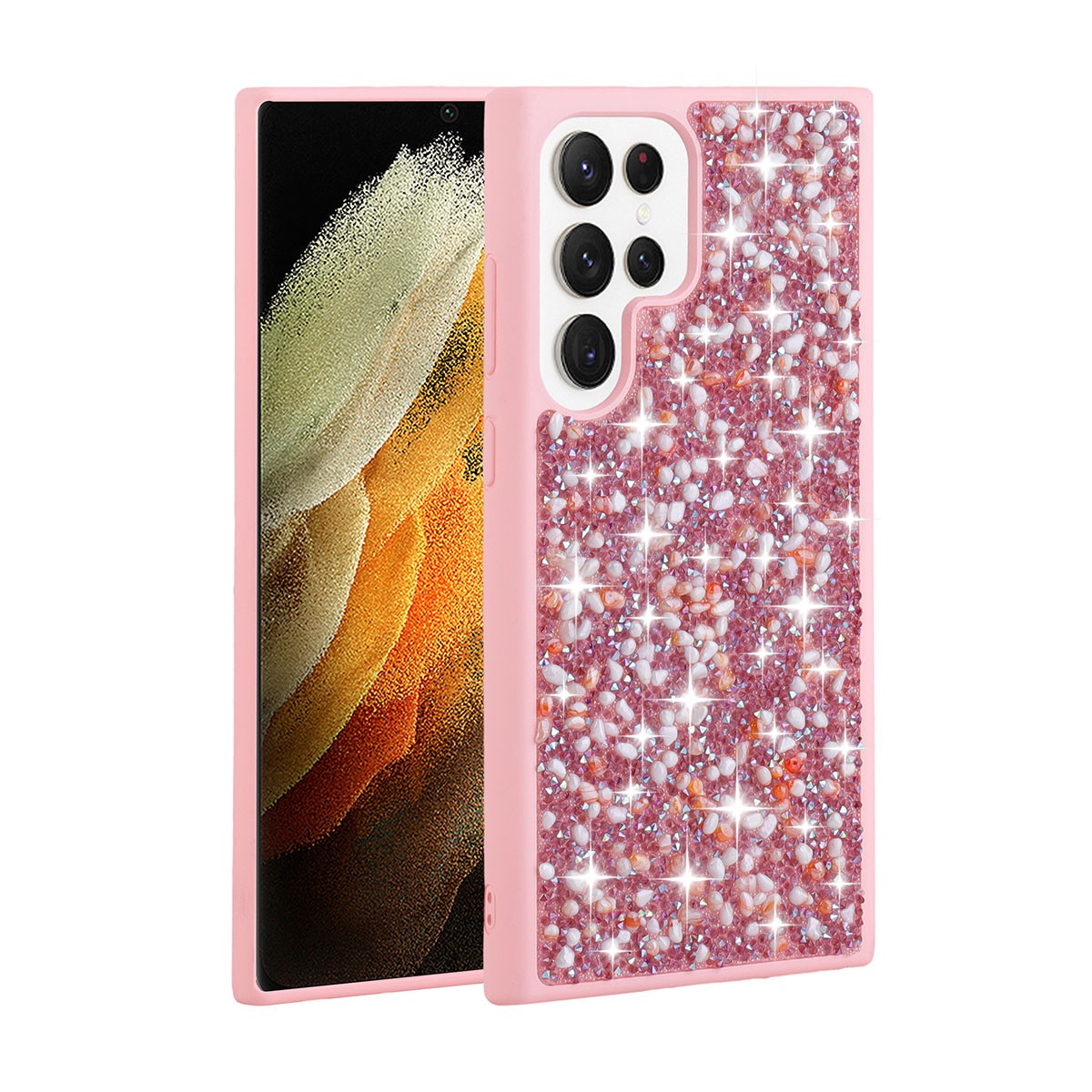 Galaxy S23 Ultra Parlak Taşlı Tasarım Zore Linea
