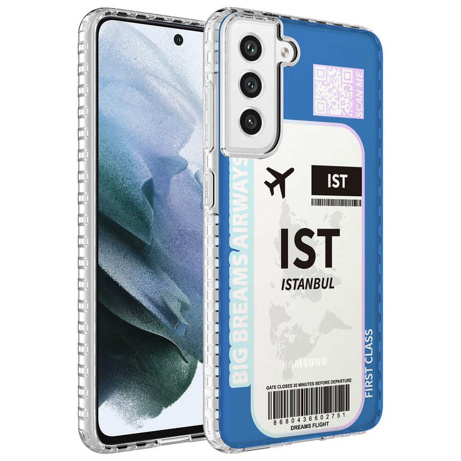 Galaxy S21 FE Airbag Kenarlı Renkli Desenli Silikon Zore Elegans Kapak