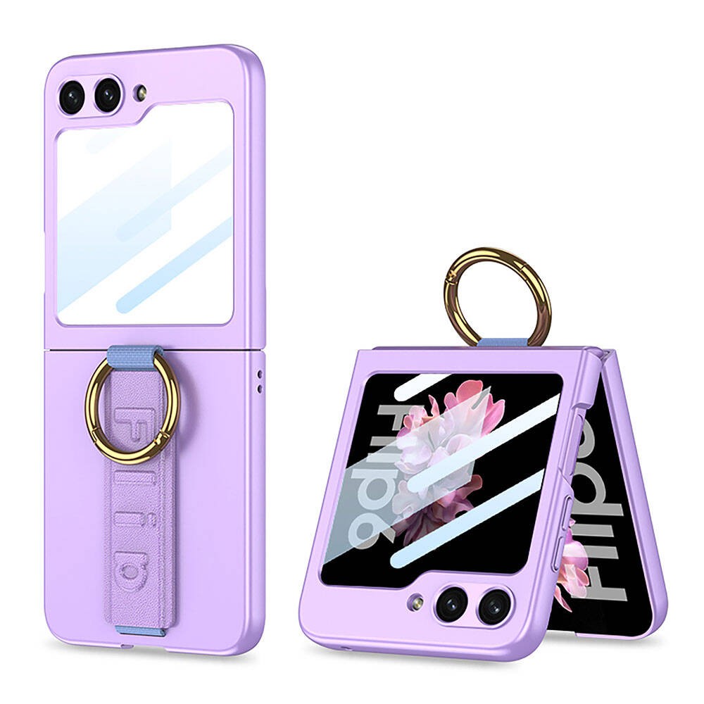 Galaxy Z Flip 6 Case with Camera Protection Ring Zore Flip Ring K谋pta Cover