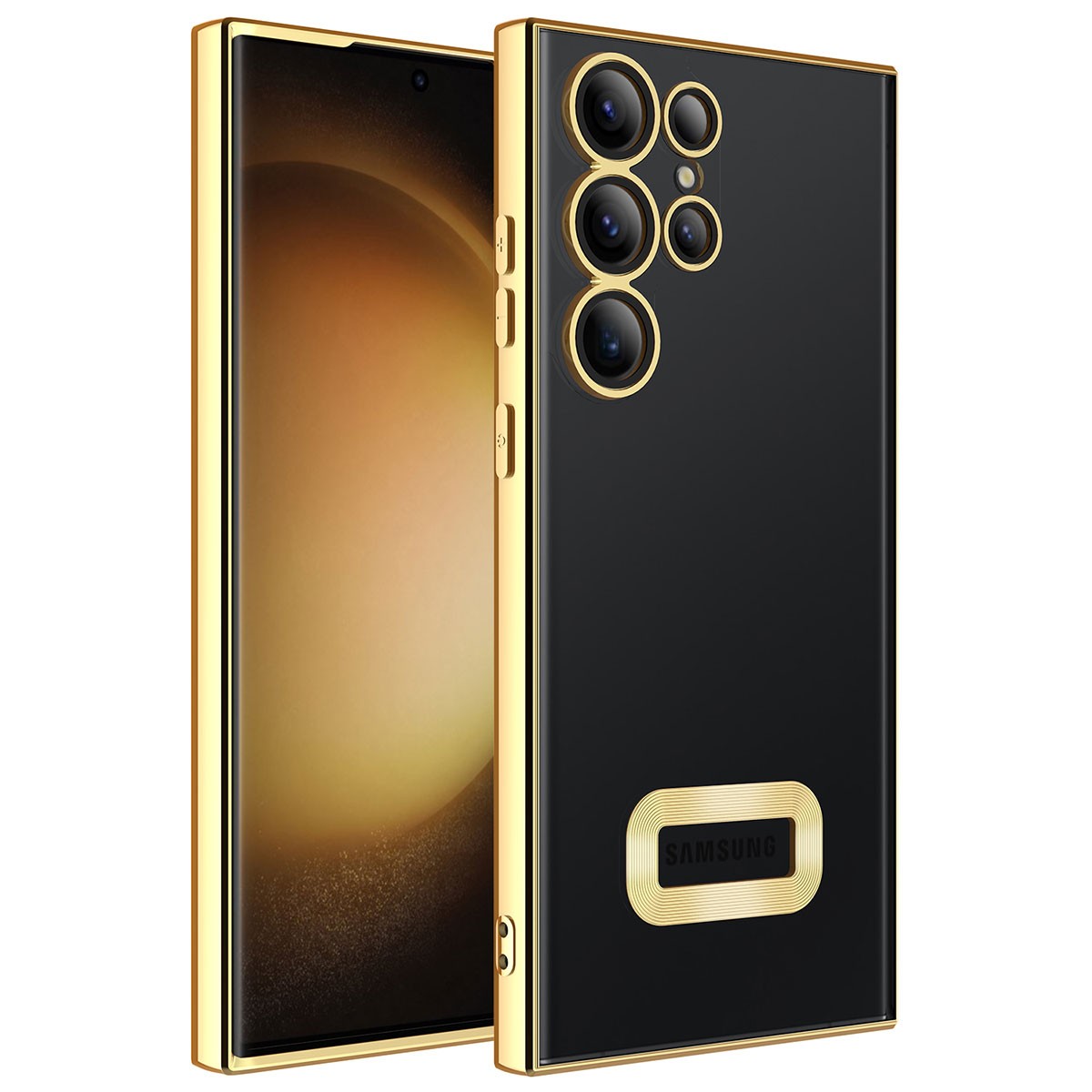 Galaxy S23 Ultra Kamera Korumalı Logo Gösteren Zore Omega Kılıf