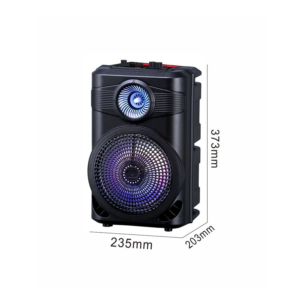 Rona GD-904 Dijital LED Göstergeli FM Radyolu Mikrofonlu RGB TWS 8 inç Stereo Bass Kablosuz Karaoke