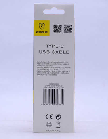 Zore Gold Type-C Usb Cable Z-04