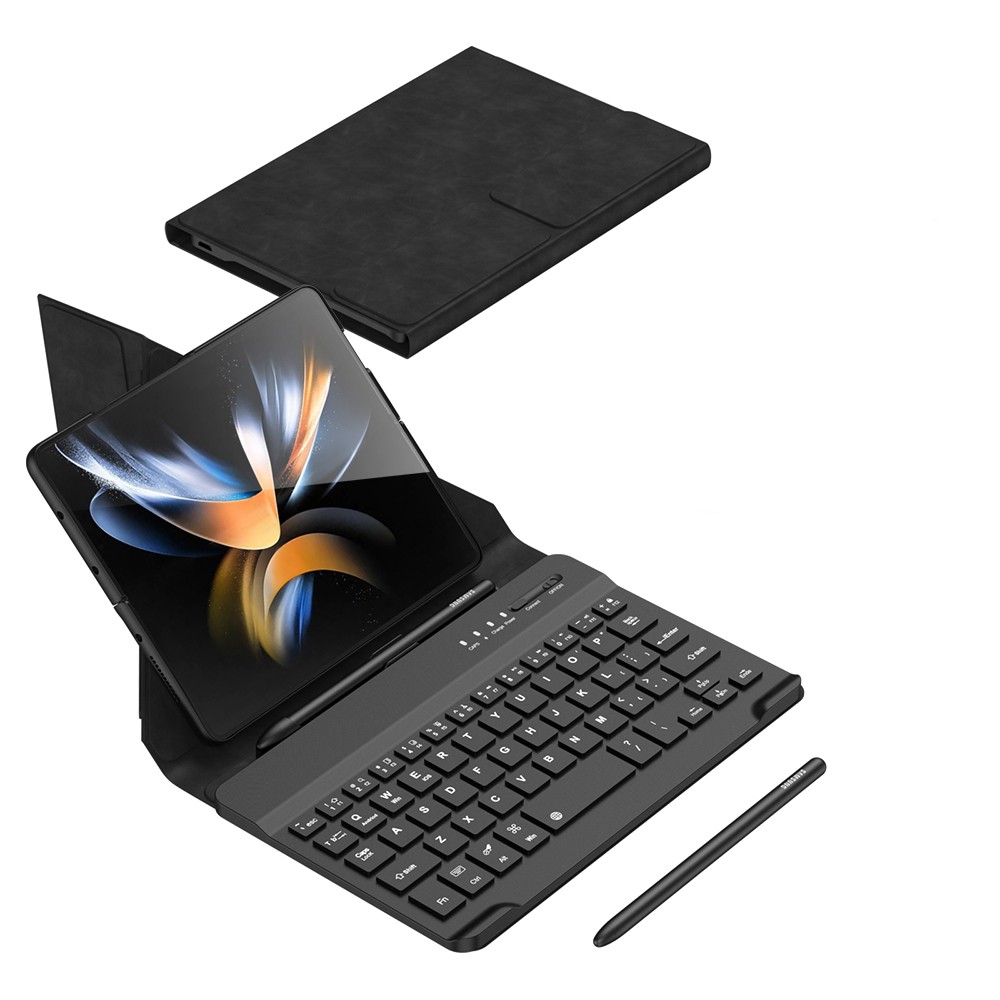 Galaxy Z Fold 3 Standlı Klavyeli Kalem Bölmeli Zore Kıpta Klavyeli