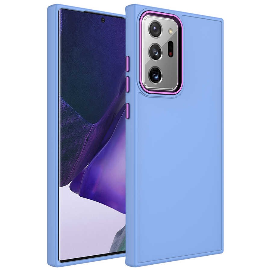 Galaxy Note 20 Ultra Metal Çerçeve ve Buton Tasarımlı Silikon Zore Luna Kapak