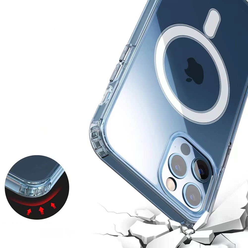 iPhone XR 6.1 Magsafe Şarj Özellikli Şeffaf Sert PC Zore Embos