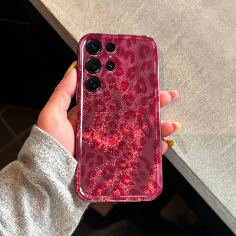 Samsung Galaxy S23 Ultra Uyumlu Leopar Desenli Zebana Luxe Silikon Kılıf