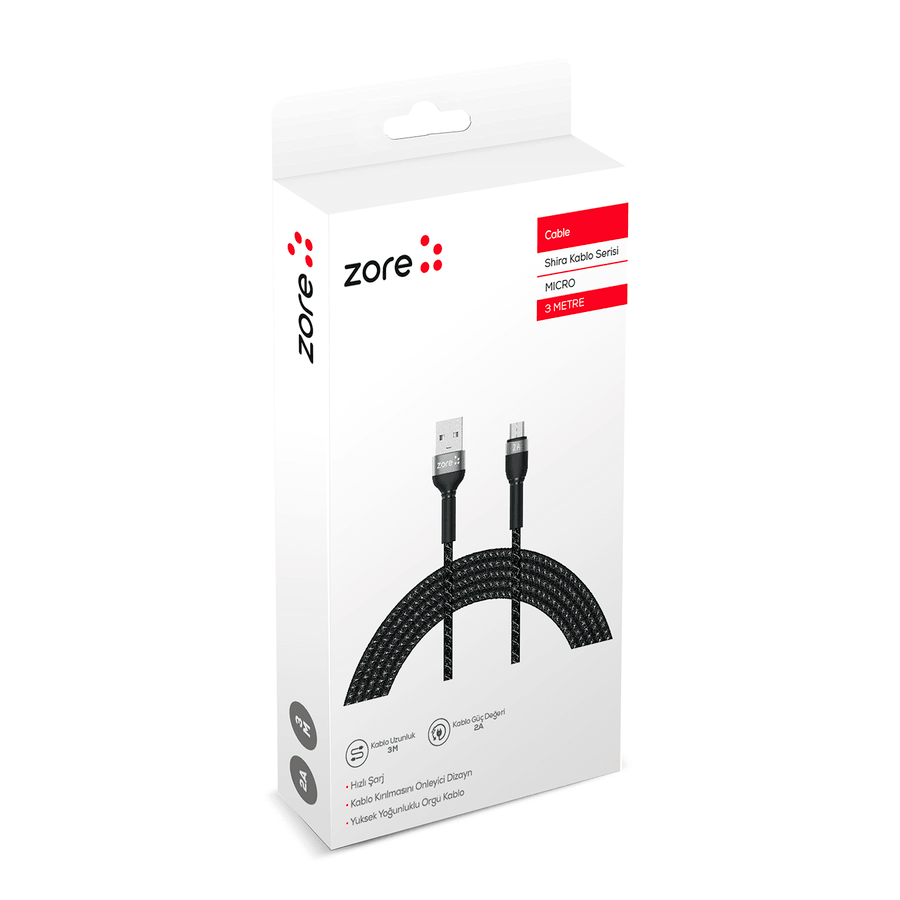 Zore Shira Series Micro USB Cable 3m