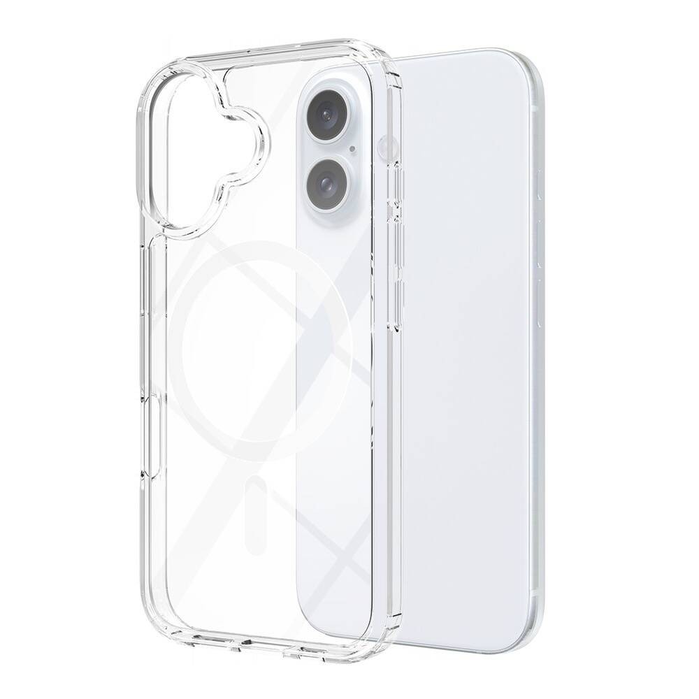 iPhone 16 Plus Magsafe Şarj Özellikli Şeffaf Sert PC Zore Embos