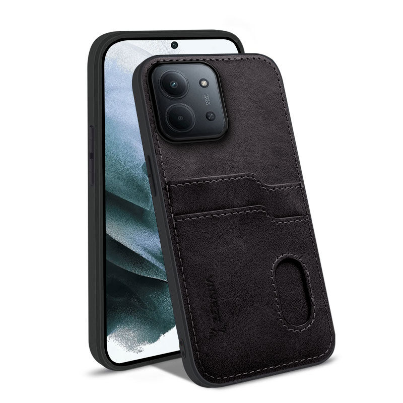 Xiaomi Redmi 15C Uyumlu Zebana Kartlıklı Pu Deri Kılıf