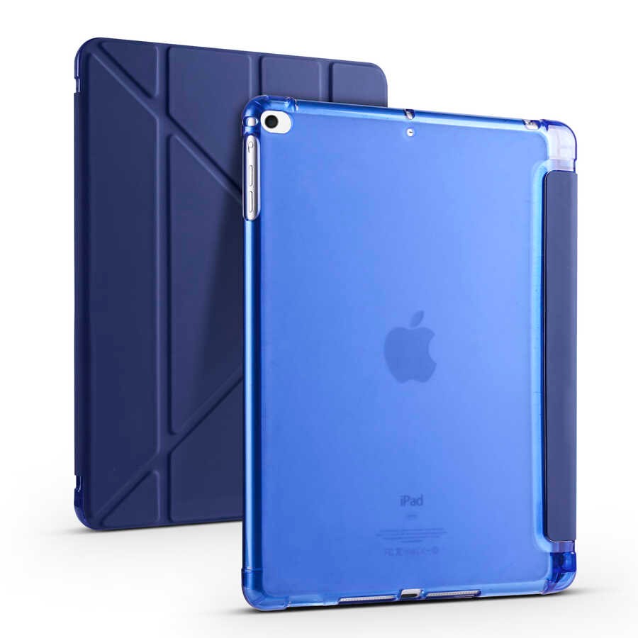 iPad 9.7 2017 (5.Nesil)  Zore Tri Folding Kalem Bölmeli Standlı