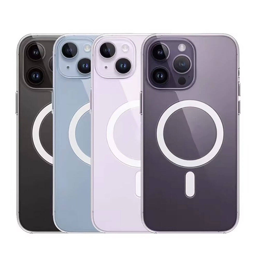 iPhone 15 Pro Max Magsafe Şarj Özellikli Şeffaf Sert PC Zore Embos