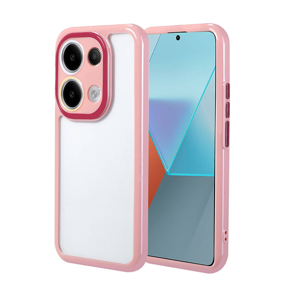 Xiaomi Redmi Note 13 Pro 4G Kamera Korumalı Renkli Kenar ve Çerçeve Tasarımlı Zore Vitamin Kılıf
