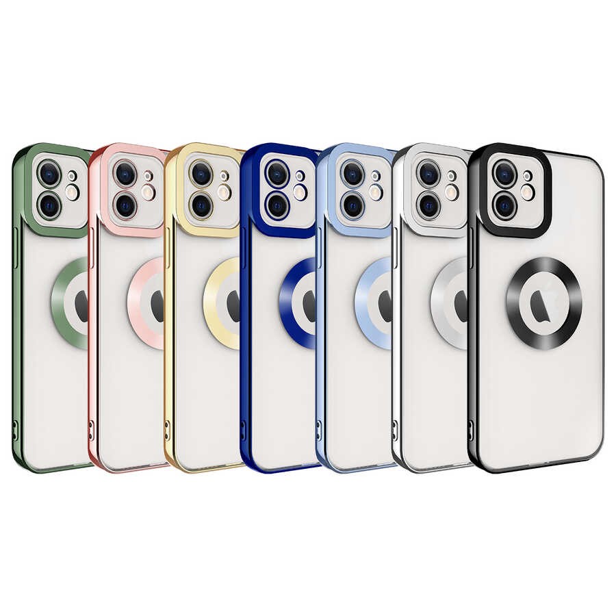 iPhone 12 Kamera Korumalı Logo Gösteren Zore Omega Kılıf