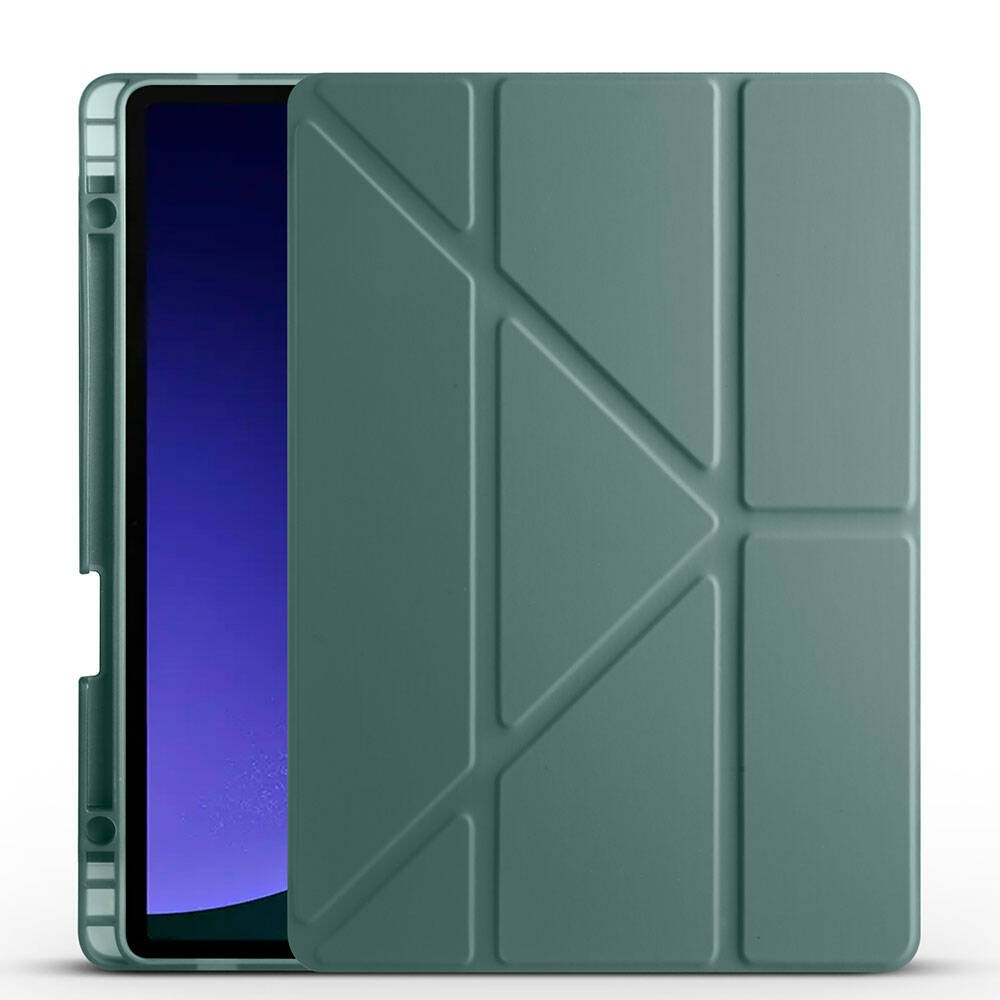 Galaxy Tab S9 Ultra Kılıf Zore Tri Folding Kalem Bölmeli Standlı Kılıf