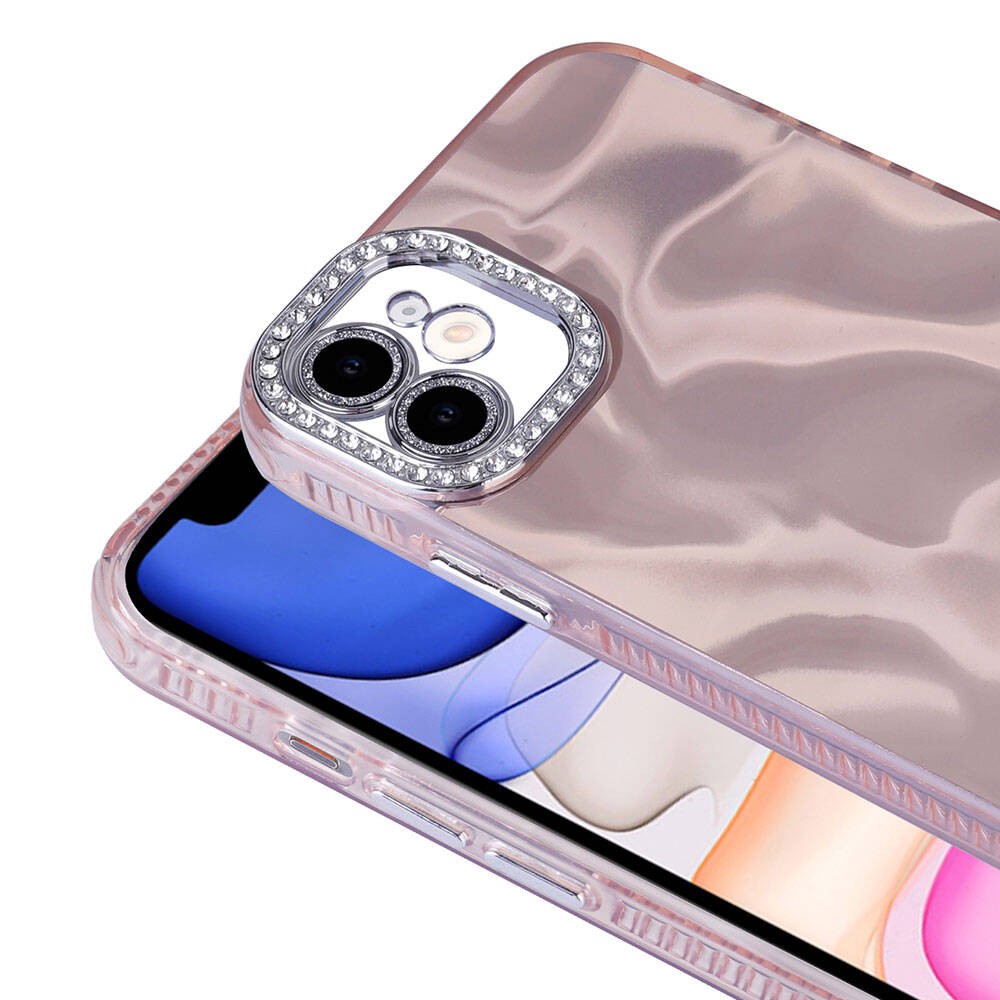 iPhone 11 Case with Airbag Shiny Stone Detail Designed Rona Stone Cover