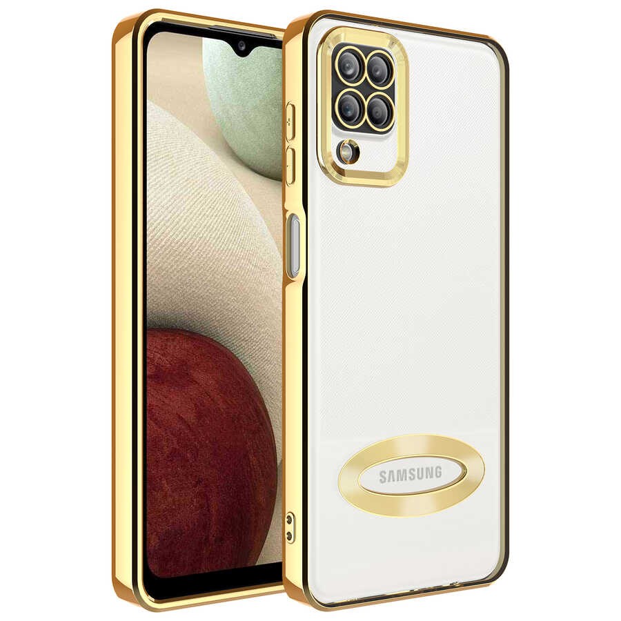 Galaxy M12 Kamera Korumalı Logo Gösteren Zore Omega Kılıf