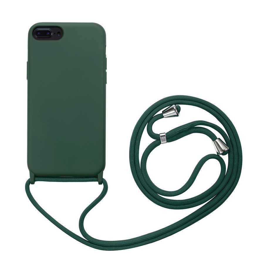 iphone 7/8 Boyun Askılı İç Kısmı Kadife Ropi Seyahat Kılıfı