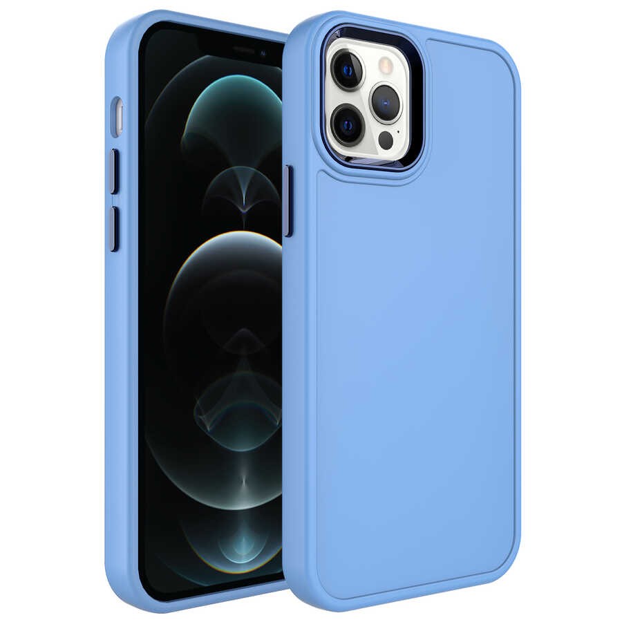 iPhone 14 Pro Metal Çerçeve ve Buton Tasarımlı Sert Zore Botox
