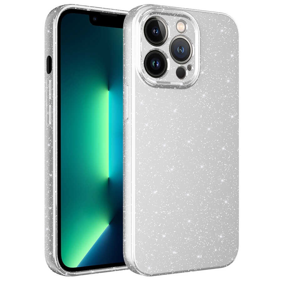 iPhone 12 Pro Kamera Korumalı Simli Lüks Zore Koton Kılıf