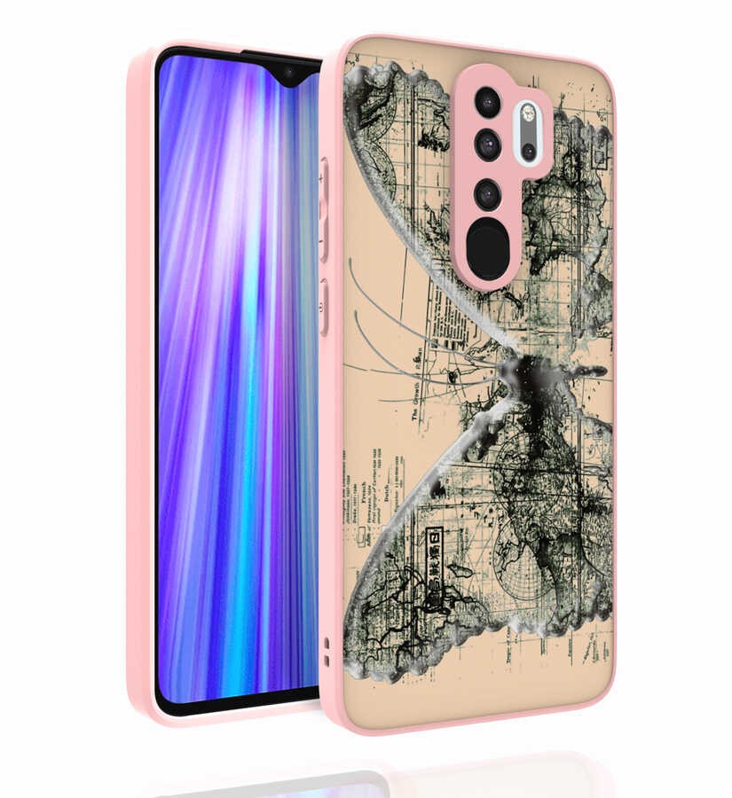 Xiaomi Redmi Note 8 Pro Desenli Kamera Korumalı Parlak Zore Nora Kapak