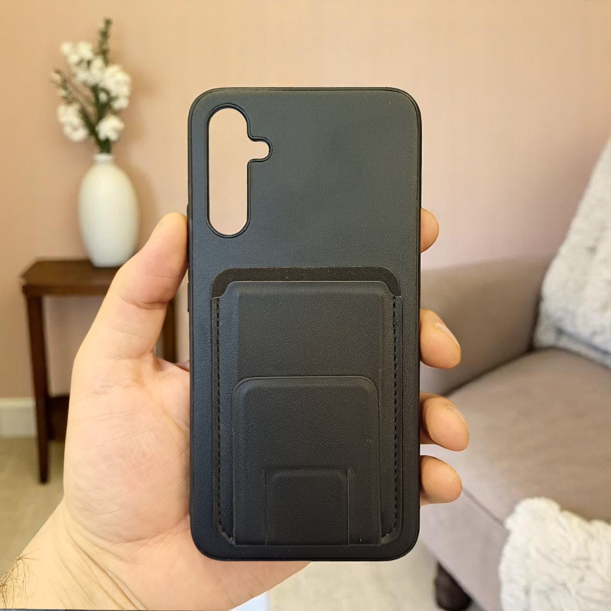 Samsung Galaxy A14 Uyumlu Kartlıklı Stand Özellikli Snx Pu Deri Kılıf
