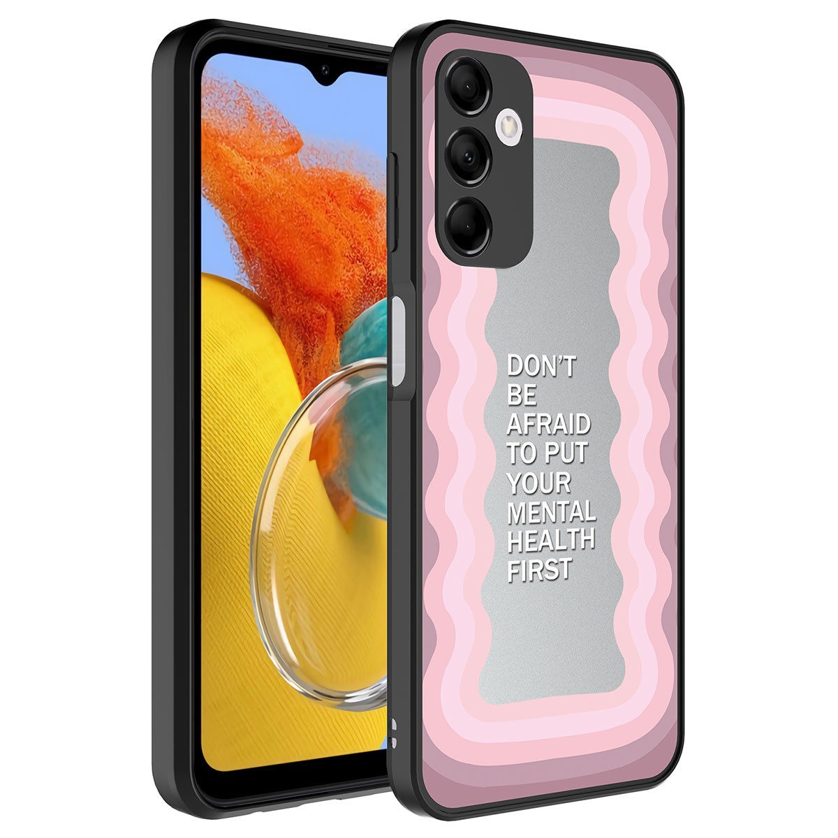 Galaxy M14 Uyumlu Aynalı Desenli Kamera Korumalı Parlak Zore Mirror Kapak