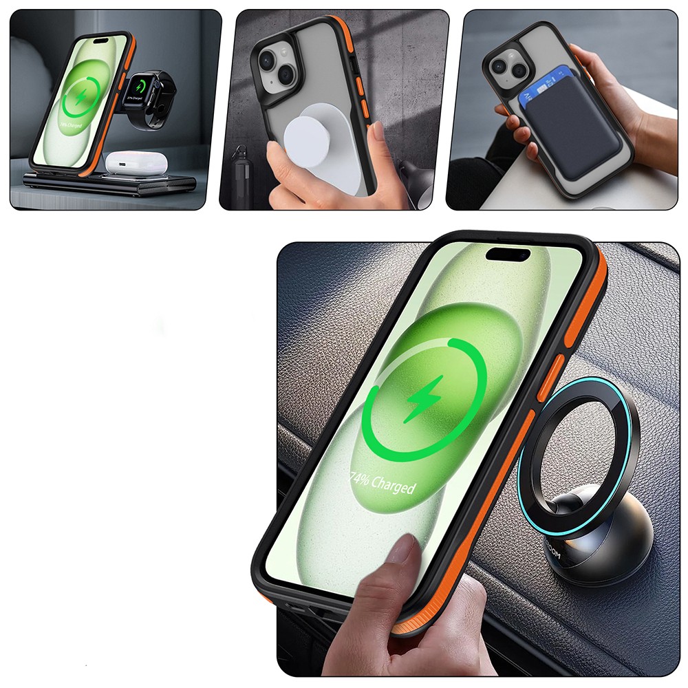 iPhone 14 Plus Magsafe Şarj Özellikli Renkli Kenar Airbag Şeritli Zore Lamer