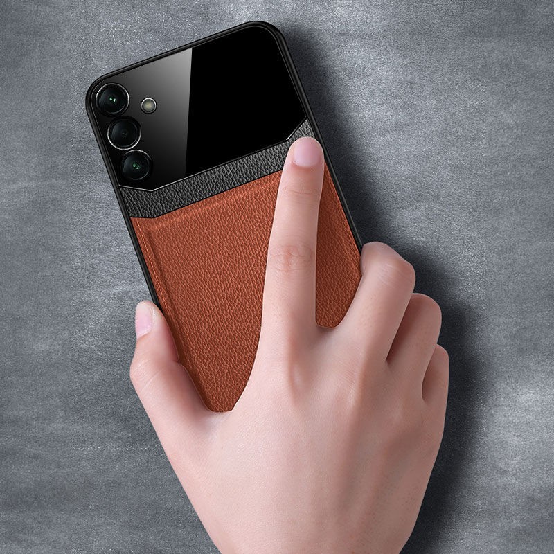Samsung Galaxy S23 Plus Uyumlu Zebana Lens Pu Deri Kılıf