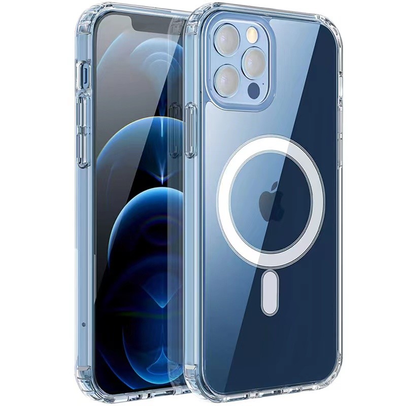 iPhone 11 Pro Compatible Transparent Hard PC Zore Embos Case with Magsafe Charging Feature - Colorless