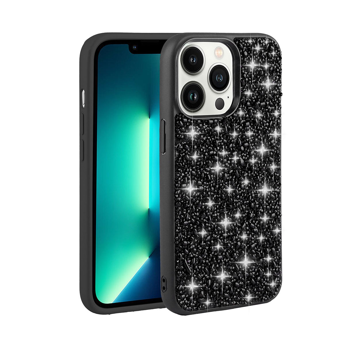iPhone 14 Pro Max Uyumlu Parlak Taşlı Tasarım Zore Linea Kılıf