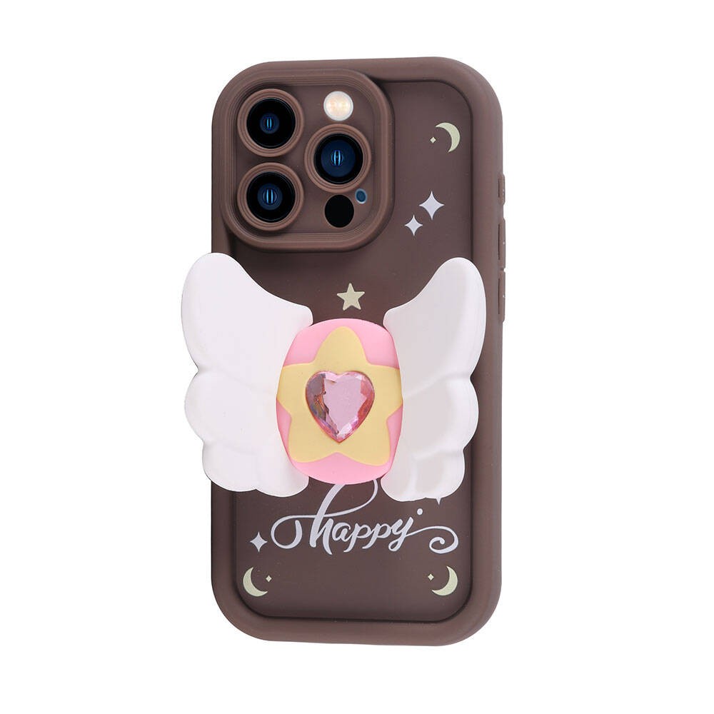 iPhone 14 Pro Case Camera Protected Zore Kapya Cover with Figure Design